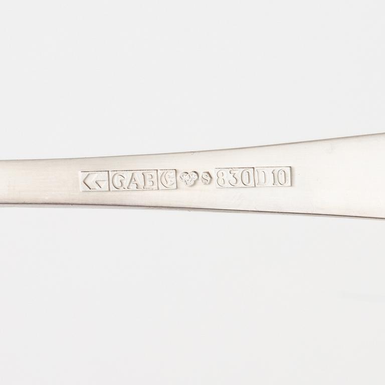 Jacob Ängman, a 36-piece silver cutlery set, "Rosenholm, GAB, Sweden, 1960-79.