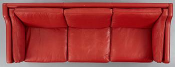 Børge Mogensen, a leather upholstered three-seated sofa, Fredericia Furniture, Denmark.
