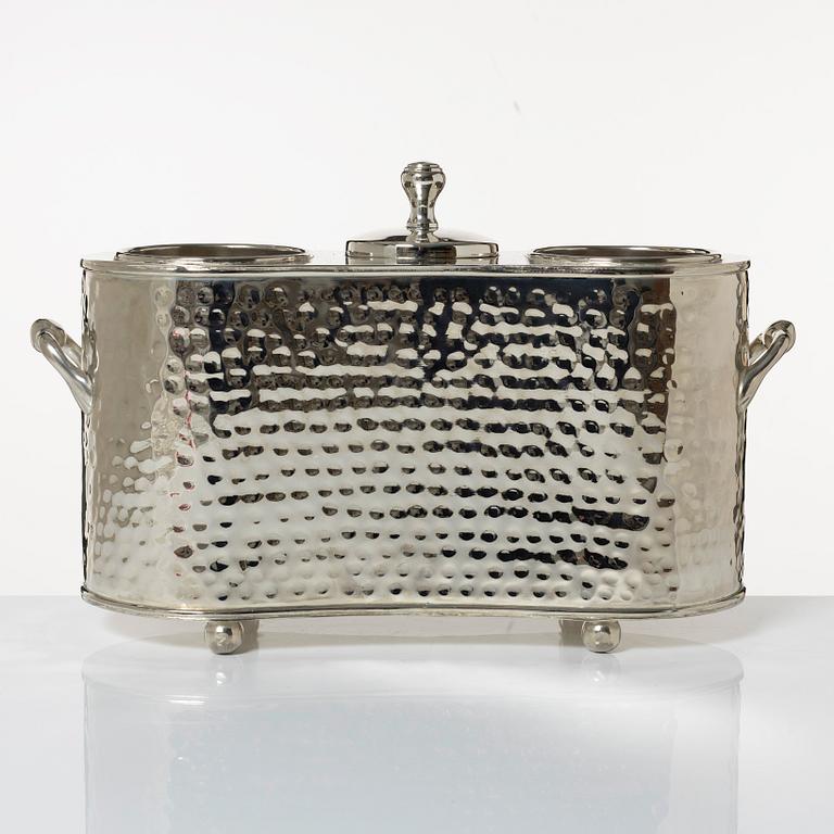 Wine cooler, silver plate, period.