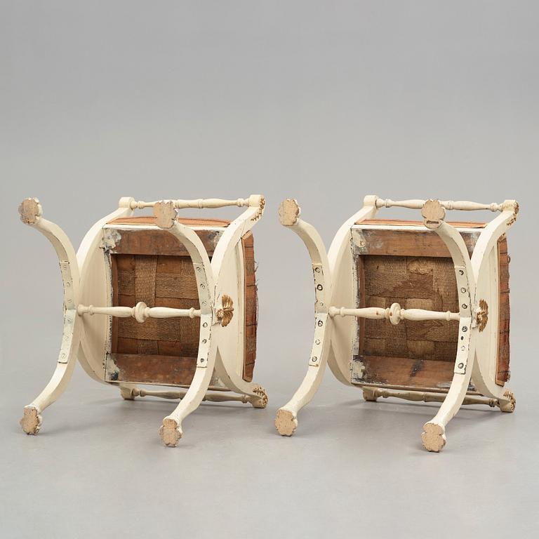 A pair of late Gustavian early 19th century stools.