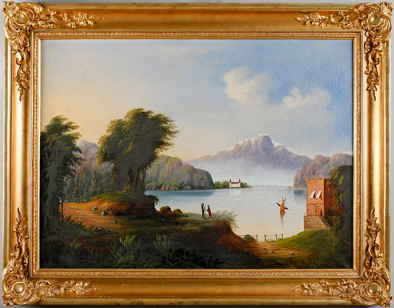 OKÄND KONSTNÄR, olja på duk, 1800-tal.