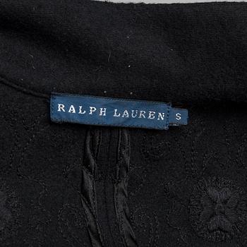 A black wool jacker by Ralph Lauren.