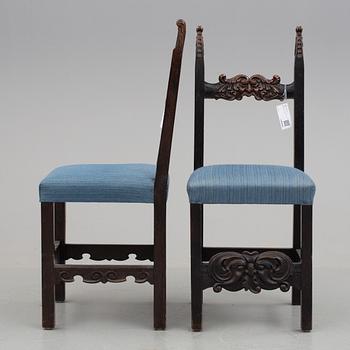 STOLAR, 6 st, fornnordisk stil, 1900-talets början.