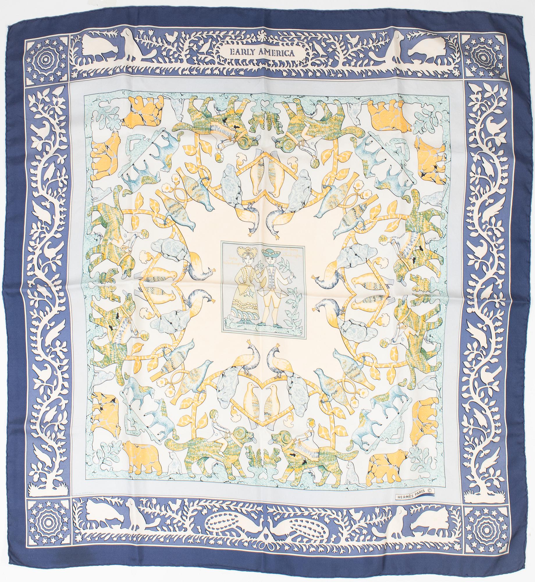Hermès, scarf, "Early America".