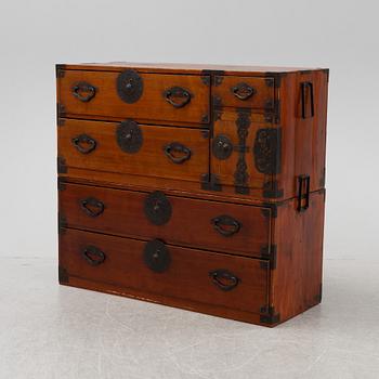 A two piece Tansu chest, Japan, 19th Century.