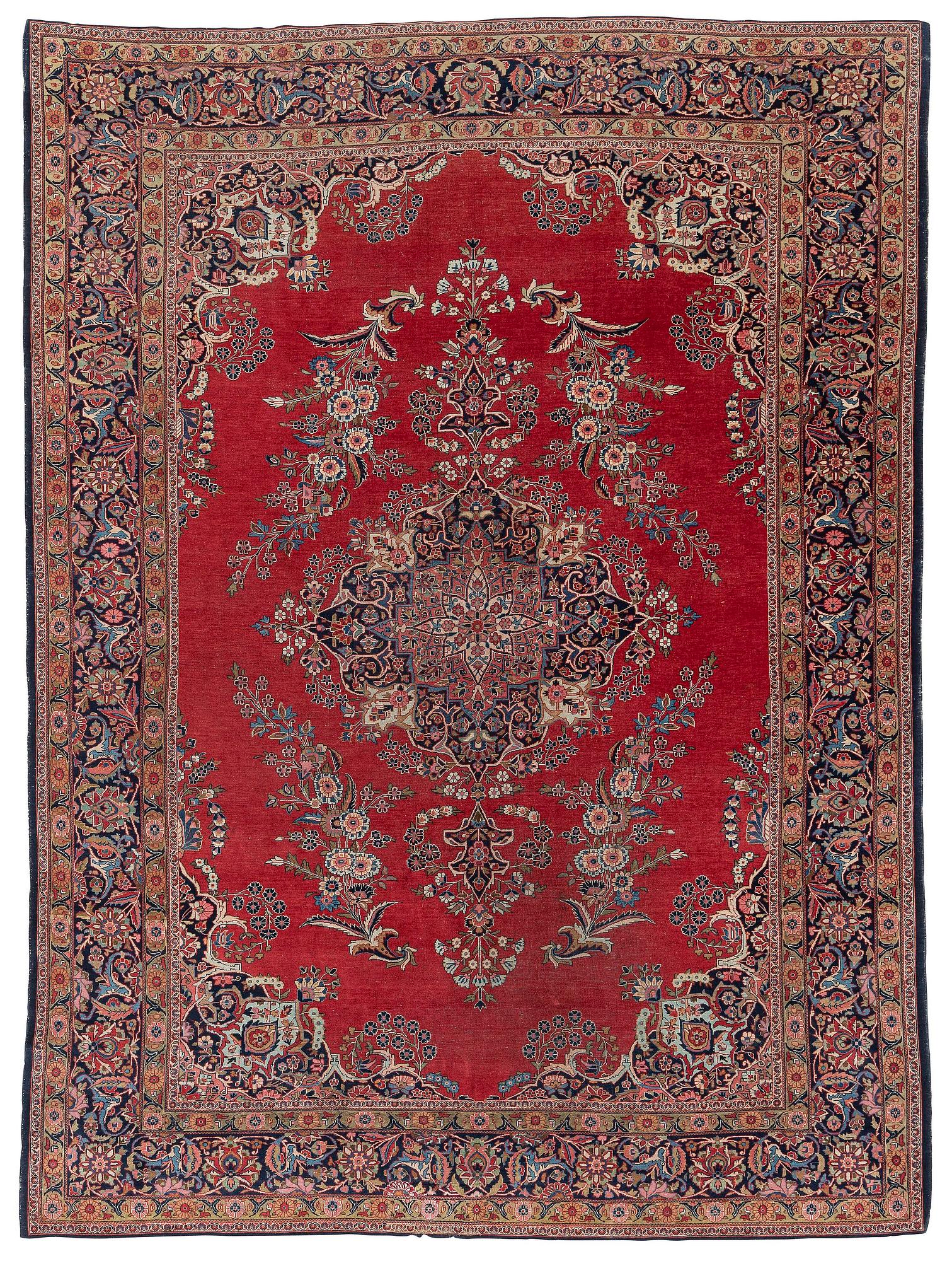 A semi-antique Kashan carpet, Central Persia, c. 320 x 237 cm.