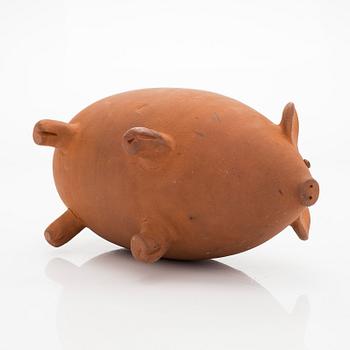 Marita Lybeck, a red clay sculpture / piggy bank, unsigned.