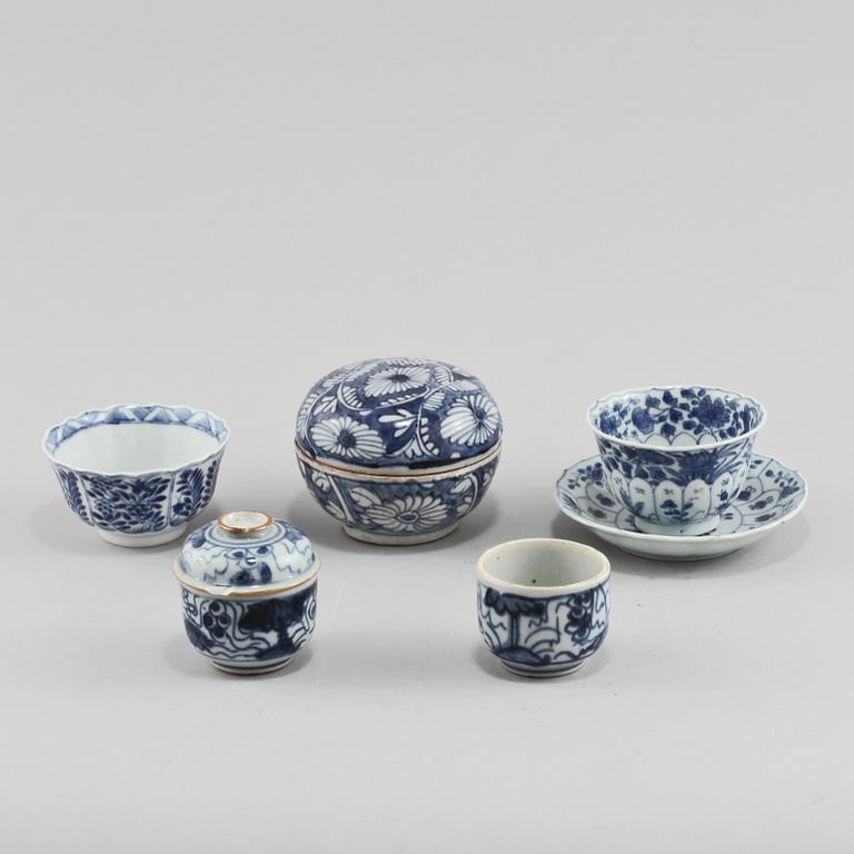 PARTI PORSLIN, 6 delar, Kina, 1700/1800-tal.