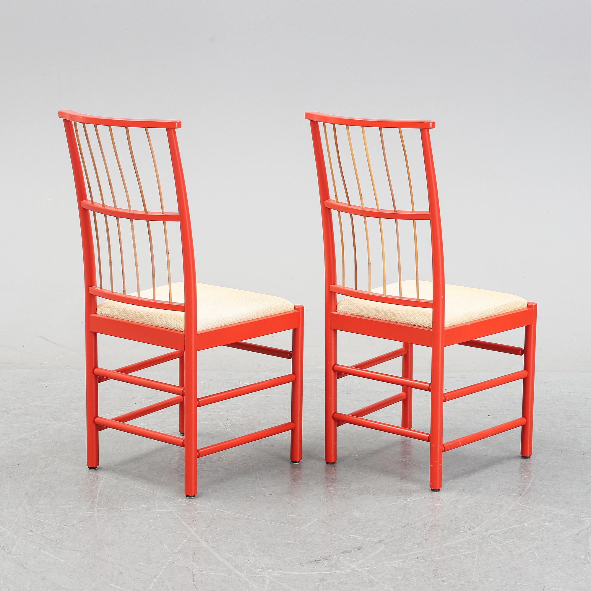 Six chairs, model 2025, by Josef Frank in 1925, Firma Svenskt Tenn.