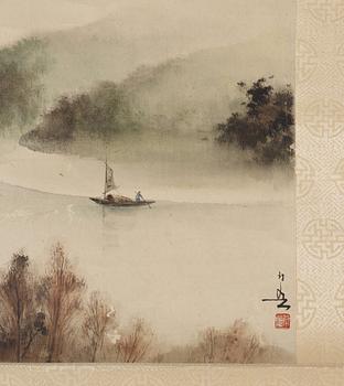 Two hanging scrolls of landscapes by Huang Huanwu (1906-1985), signed.