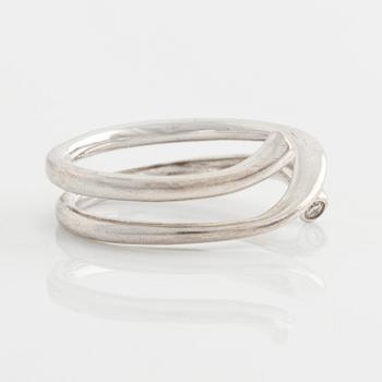 Georg Jensen, two rings, with brilliant-cut diamonds.