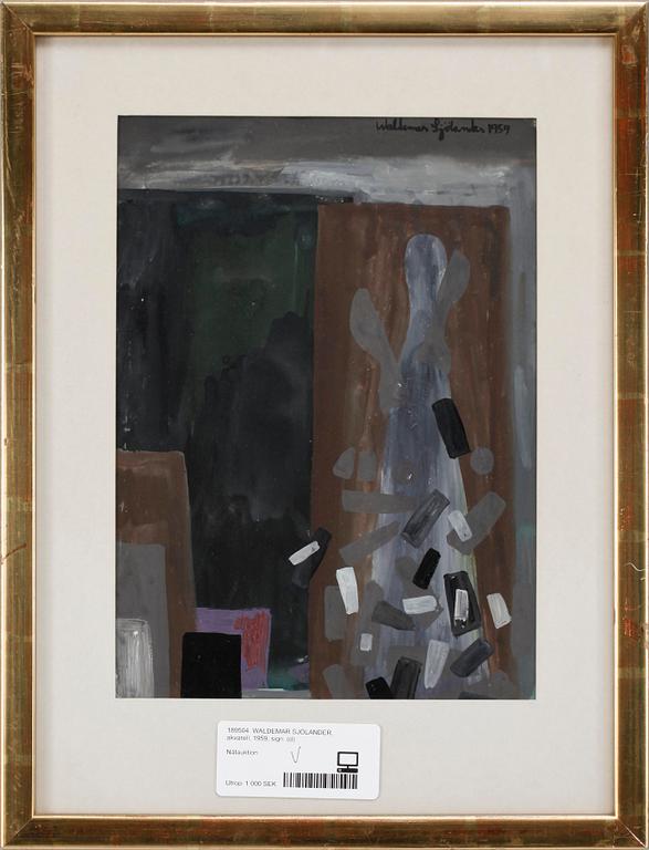 WALDEMAR SJÖLANDER, akvarell, 1959, sign.