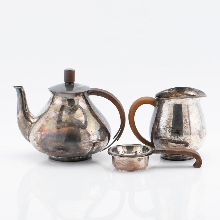 Fritz Hingelberg, Aarhus Denmark, tea service sterling three pieces.