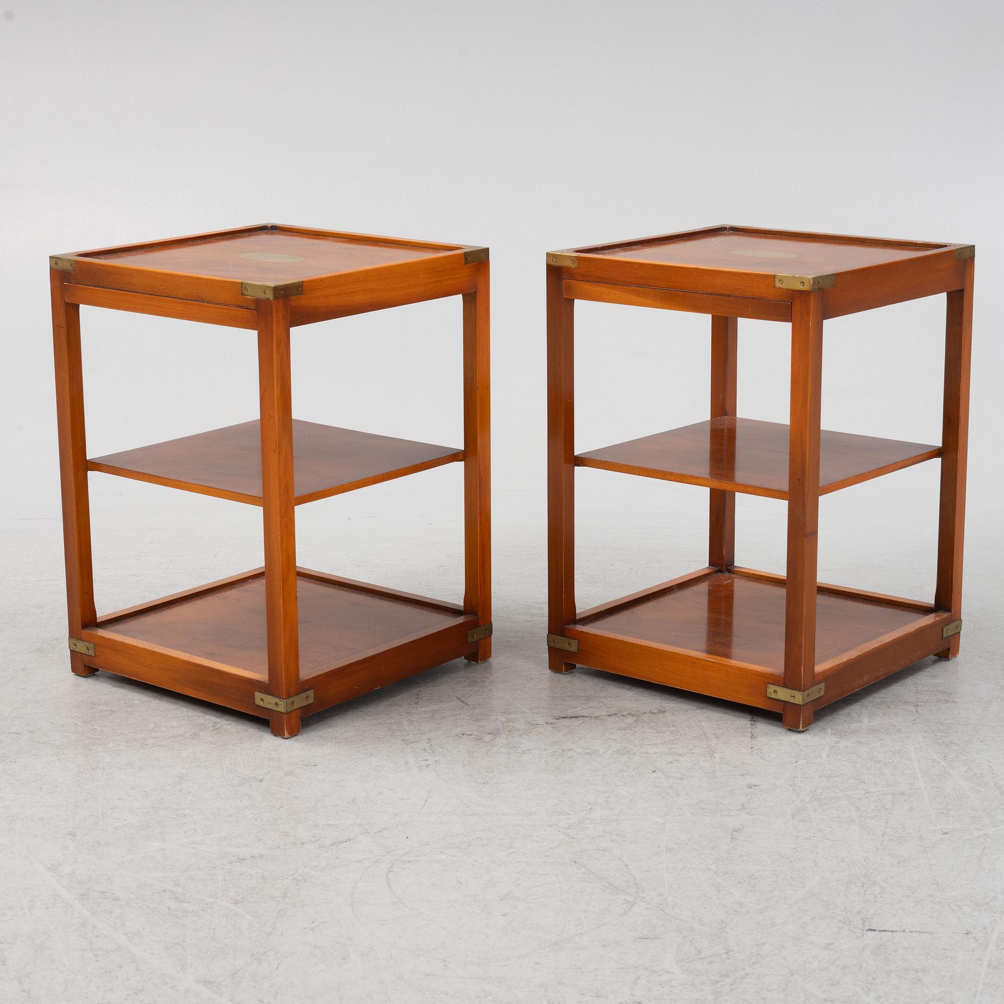 A pair of bedside tables, later part of the 20th Century.