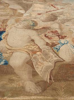 VÄVD TAPET, gobelängteknik. 339 x 316,5 cm. Bryssel, tidigt 1600-tal.