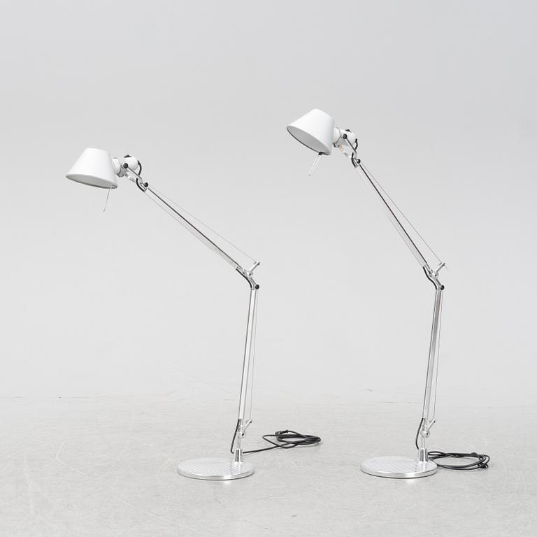 Michele De Lucchi & Giancarlo Fassina, a pair of 'Tolomeo' table lights, Artemide, Italy.