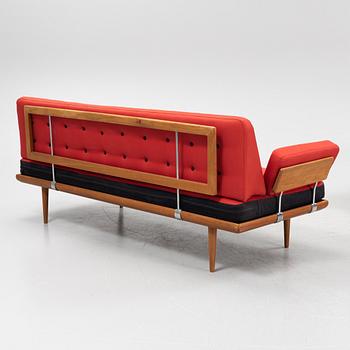 Peter Hvidt & Orla Mølgaard Nielsen, a corner sofa with table, 'Minerva', France & Daverkosen, Denmark, 1950's.