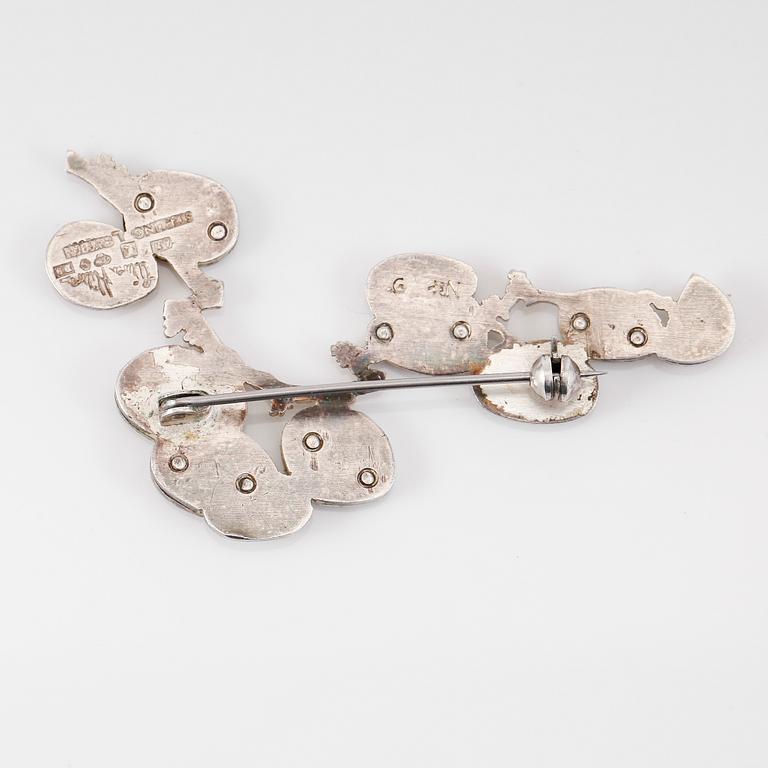 BROSCH, sterlingsilver, Wiwen Nilsson, Lund 1954. Vikt ca 13 gram.