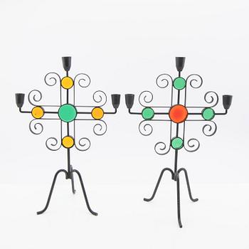 Gunnar Ander, Collection of Candleholders / Candelabra, 14 pieces, Ystad Metall.