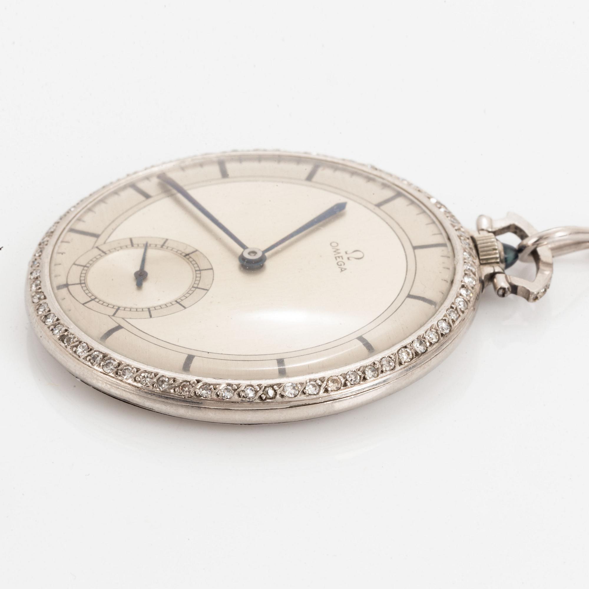Pocket watch, Signed Omega, 45 mm.