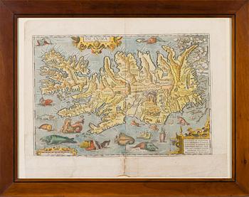 A MAP, Islandia, Abraham Ortelius, ca 1600.