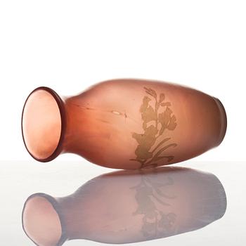 Fritz Blomqvist & Knut Bergqvist, vas, överfångsglas, Orrefors, 1910-tal.