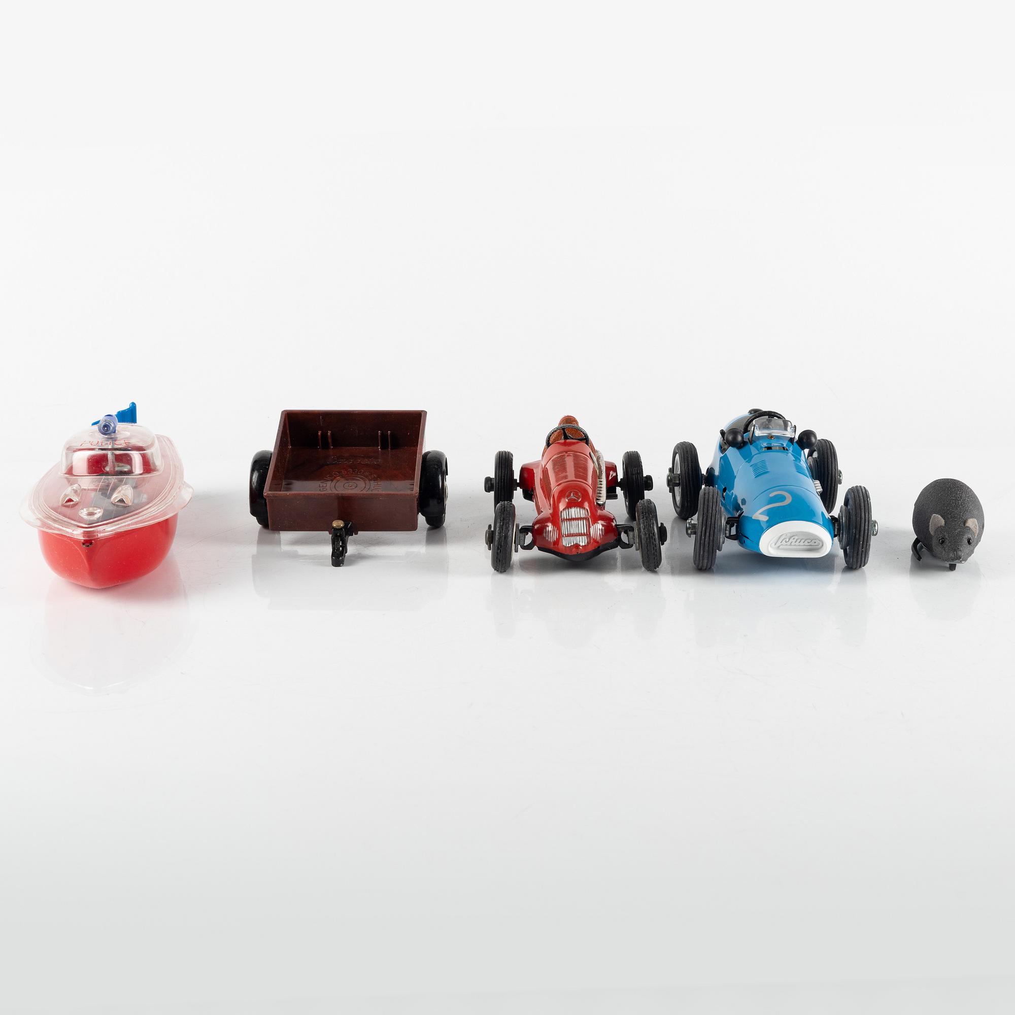 Schuco, 5 pieces, including "Studio", "Grand Prix Racer", "Mikifex", Germany, mid-20th century.