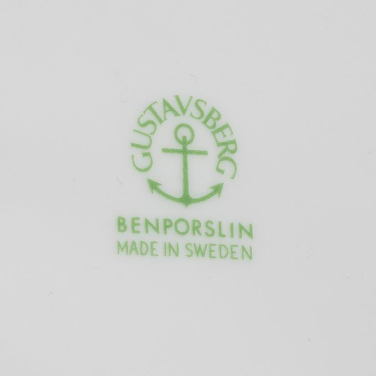 A 59-piece porcelain service produced by Gustavsberg for the Royal Swedish Yacht Club.