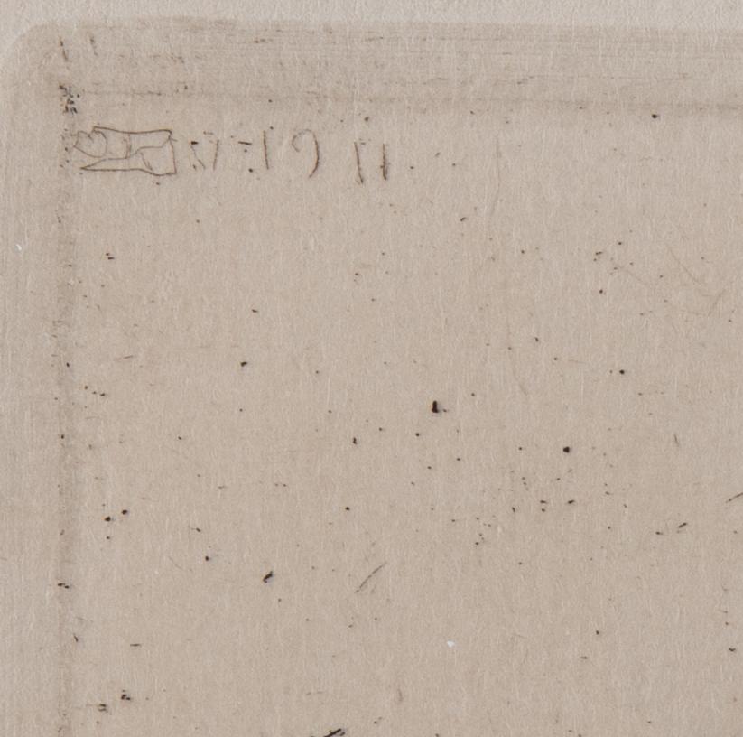 ANDERS ZORN, etsning, 1911, signerad Zorn med blyerts. "Kyrkstöt".