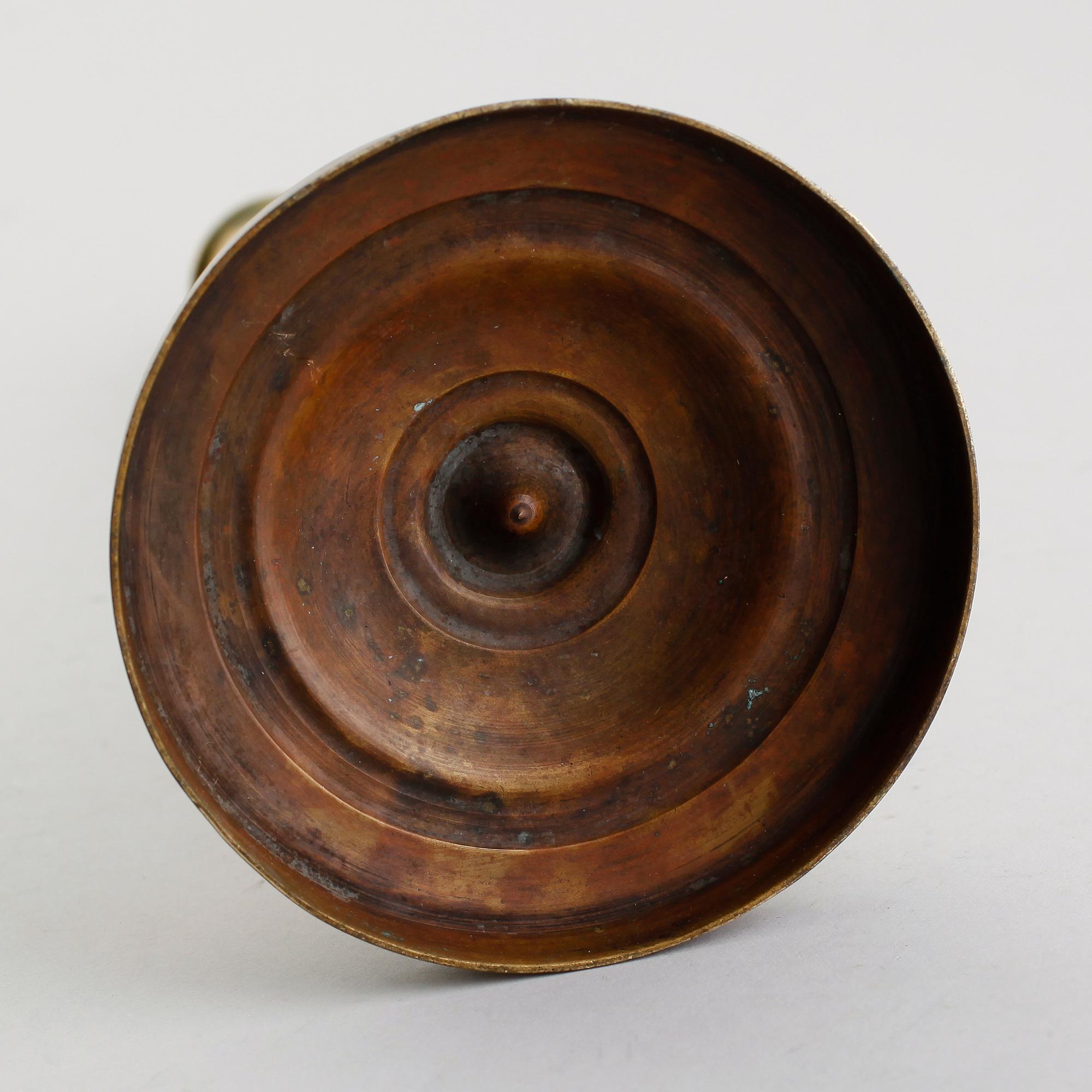 LJUSSTAKE, brännförgylld brons, empire, tidigt 1800-tal.