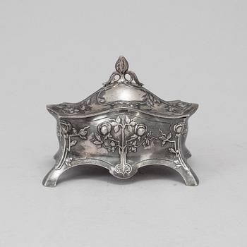 A WMF silver plate Art Nouveau jewellery box, circa 1900.