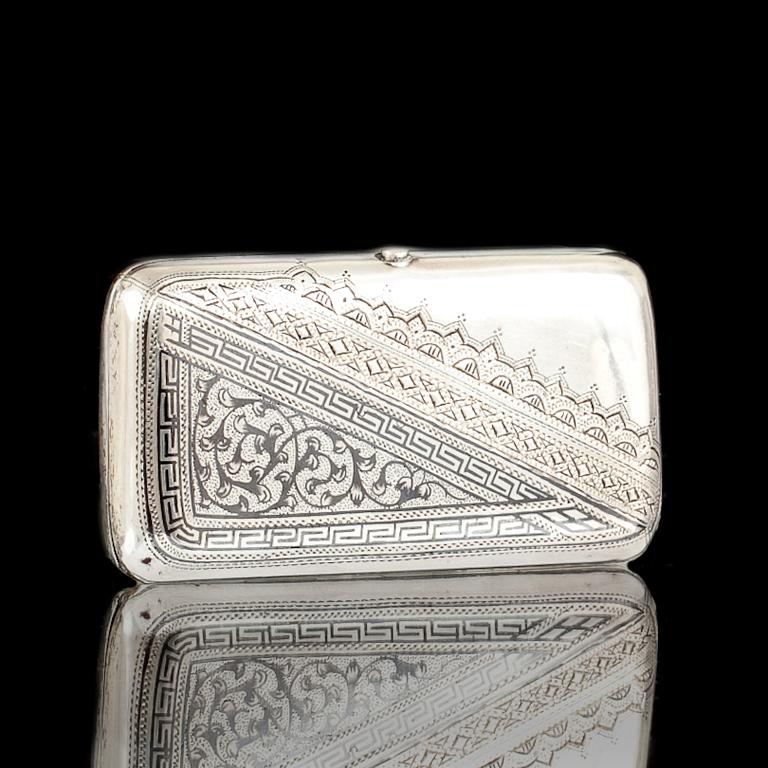 SNUSDOSA, silver. Ryssland. Trol Owtschinnikow, Pawel Akimow 1895. C:a 78 g.
