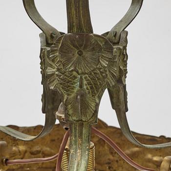 Taklampa, brons, Jugend, Böhlmarks lampfabrik 1907-24.