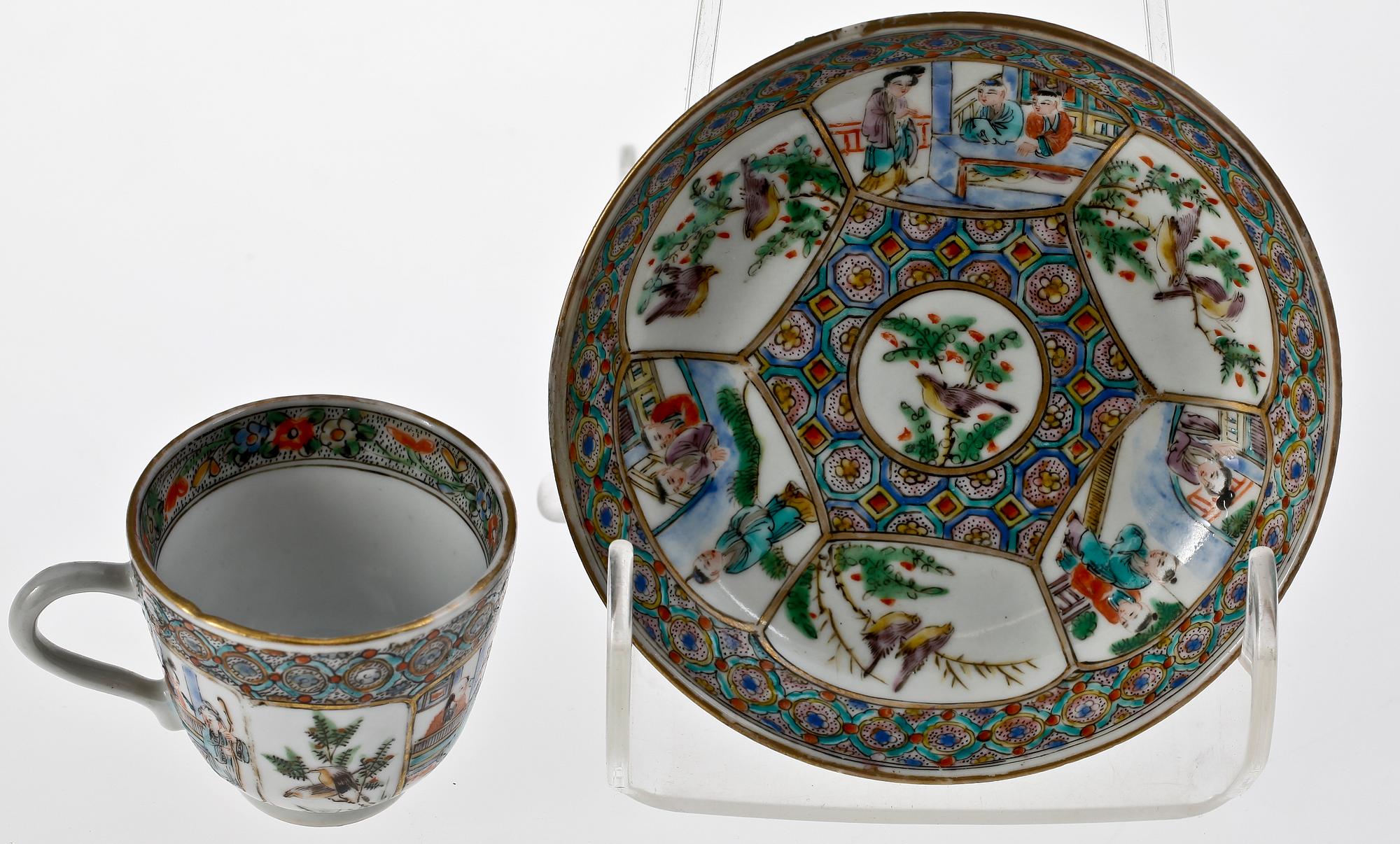 PARTI PORSLIN, 6 delar, Kina, 1700-1800-tal.