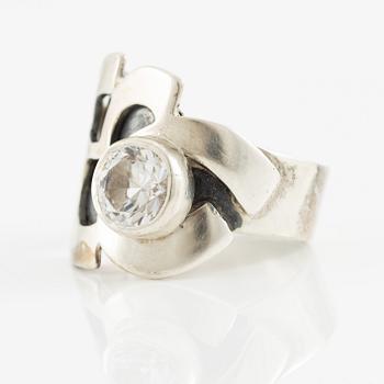 Jan-Christer Lundqvist, ring, sterlingsilver med sten, Skövde 1998.