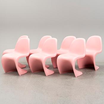 Seven 21st Century 'Panton chairs' by Verner Panton for Vitra, designed 1960.