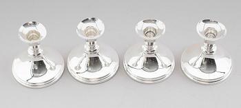 LJUSSTAKAR, 4 st, silver, MGAB, Stockholm, 1900-talets andra hälft.