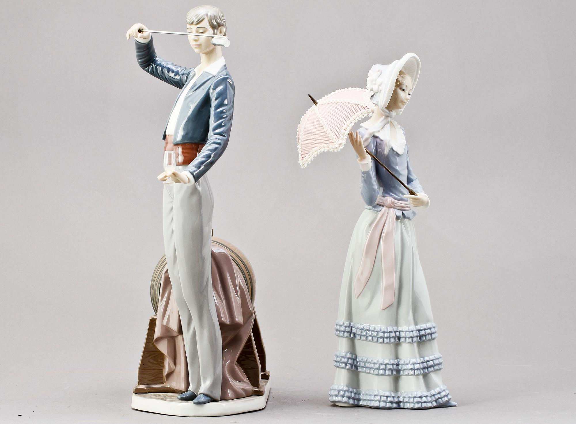 FIGURINER, porslin, två stycken, Lladro. Spanien 1900-tal.