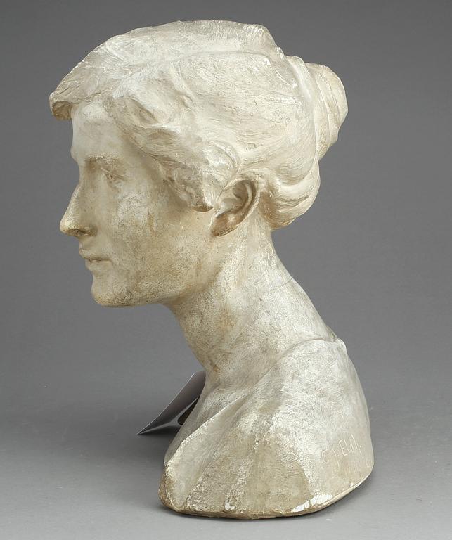 CARL ELDH, skulptur, gips, signerad o daterad Paris 1902.