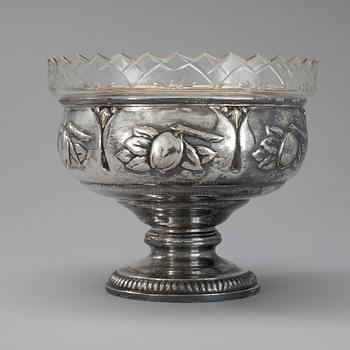 UPPSATSSKÅL, nysilver, stämplad PP, 1900-talets första hälft.