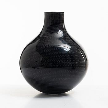 Ingegerd Råman, two glass vases “Night and Day”, Orrefors 2004, limited editions 144/200 and 32/200.