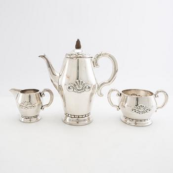 Kaffeservis 3 dlr Jugend 1900-talets första hälft nysilver.