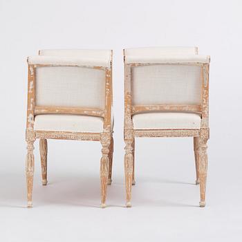 A pair of late Gustavian stools E. Ståhl (master in Stockholm 1794-1820).