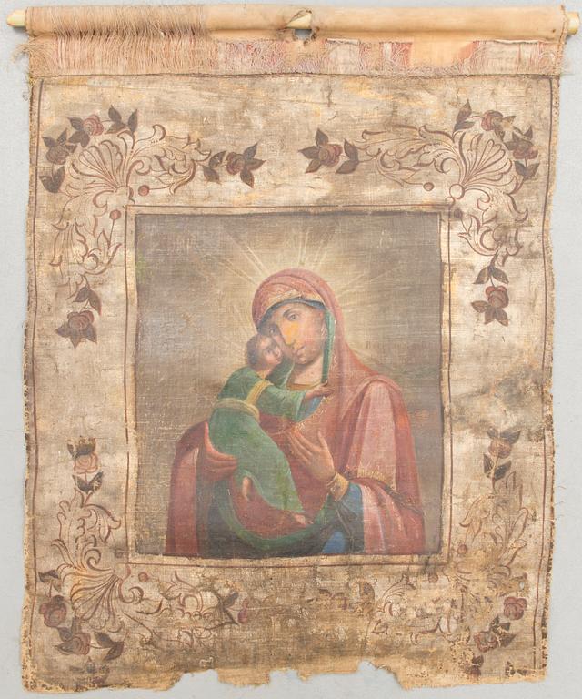 A 19th century Russian religious procession banner.