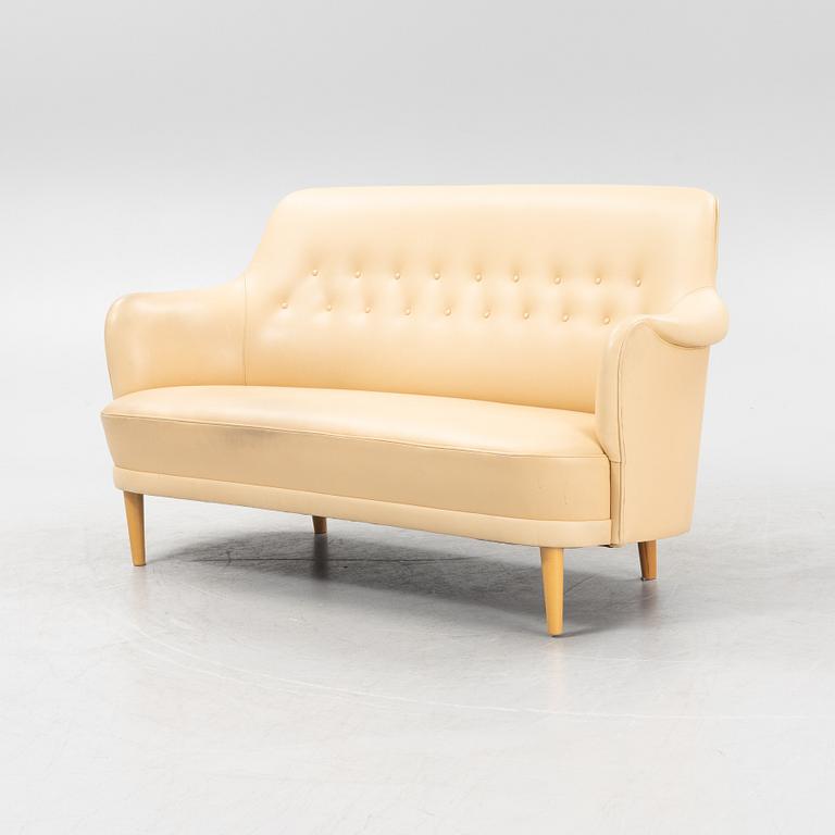 Carl Malmsten, a leather, 'Samsas' sofa, later part of the 20th Century.