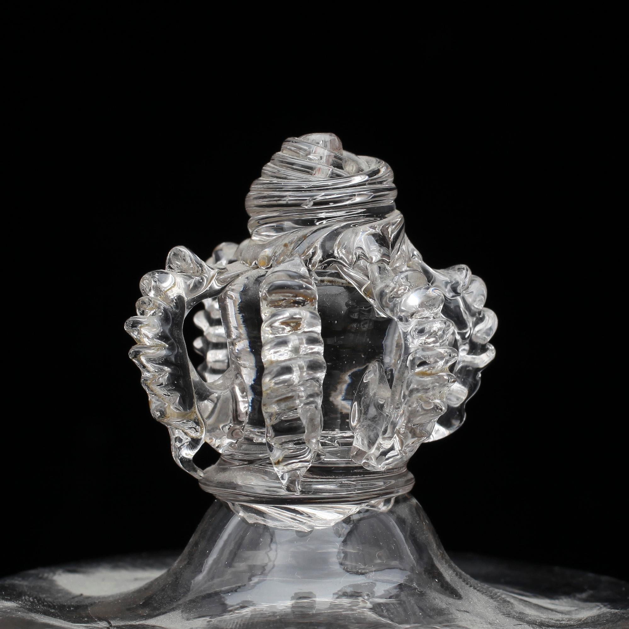 SOCKERSKÅL MED LOCK, glas, Sverige 1700-tal.