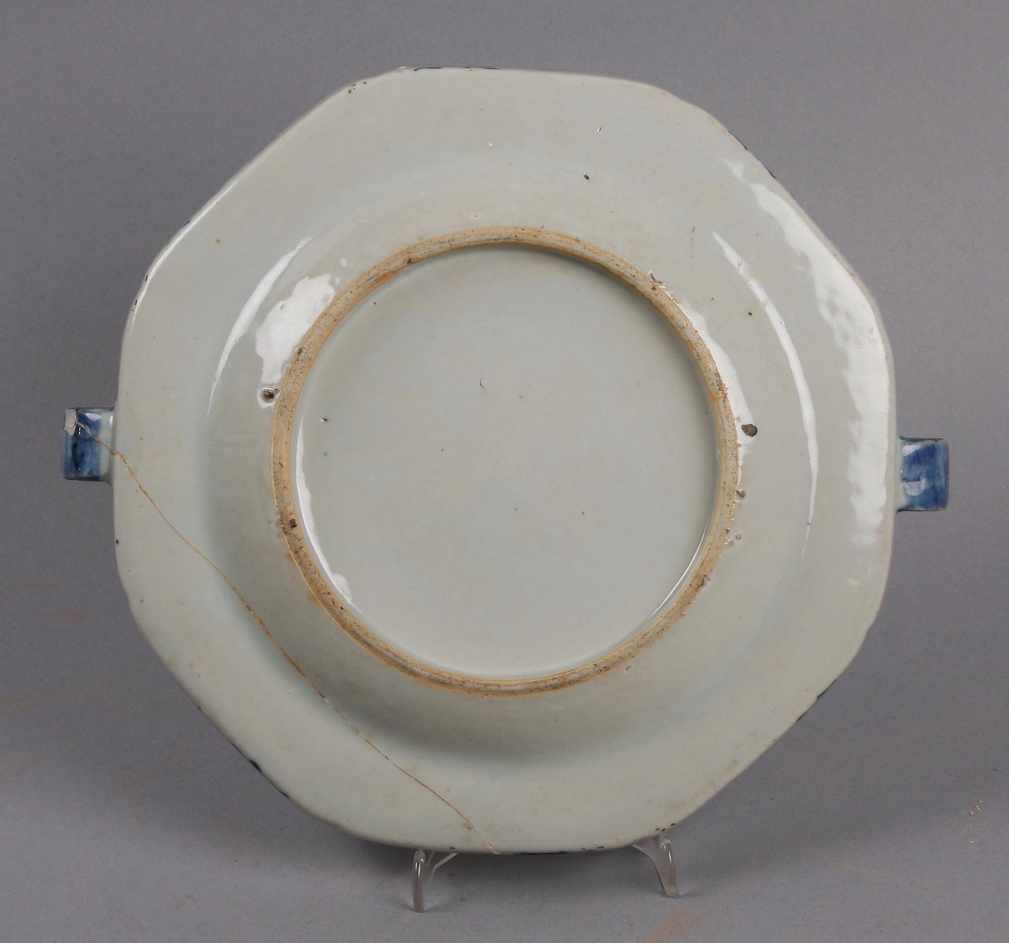 FAT SAMT TALLRIKAR, 5 delar, porslin, 1800-1900-tal.