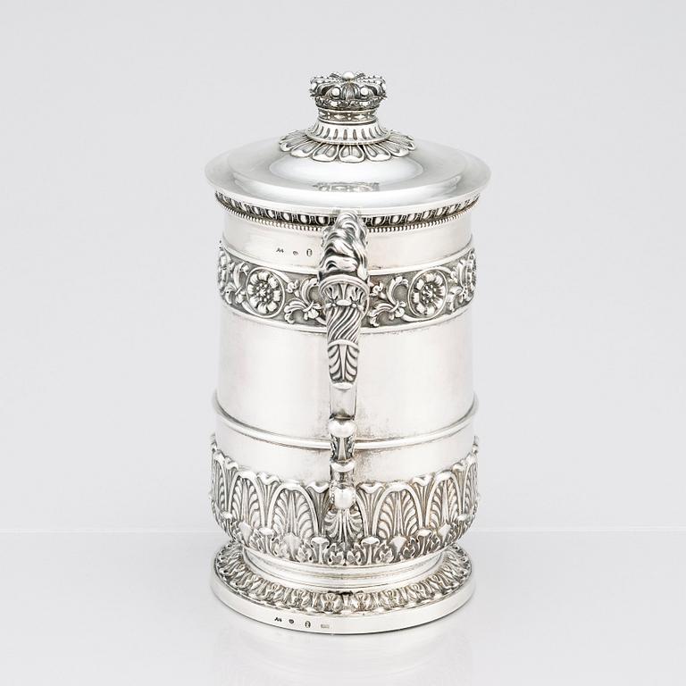 A Swedish early 19th Century silver tankard, mark of Adolf Zethelius, Stockholm 1831.