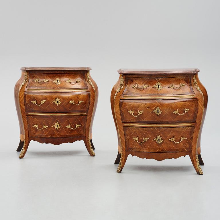 A pair of Swedish Rococo commodes by J Neijber (master in Stockholm 1768-1795), 18th century.