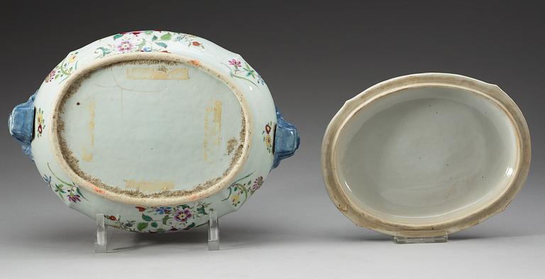 TERRIN med LOCK, kompaniporslin. Qing dynastin, Qianlong (1736-95).